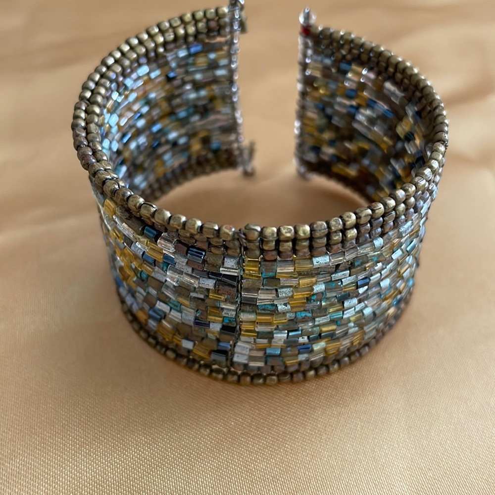 Beaded cuff bracelet